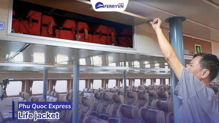 Life jackets on phu quoc express ferry to con dao