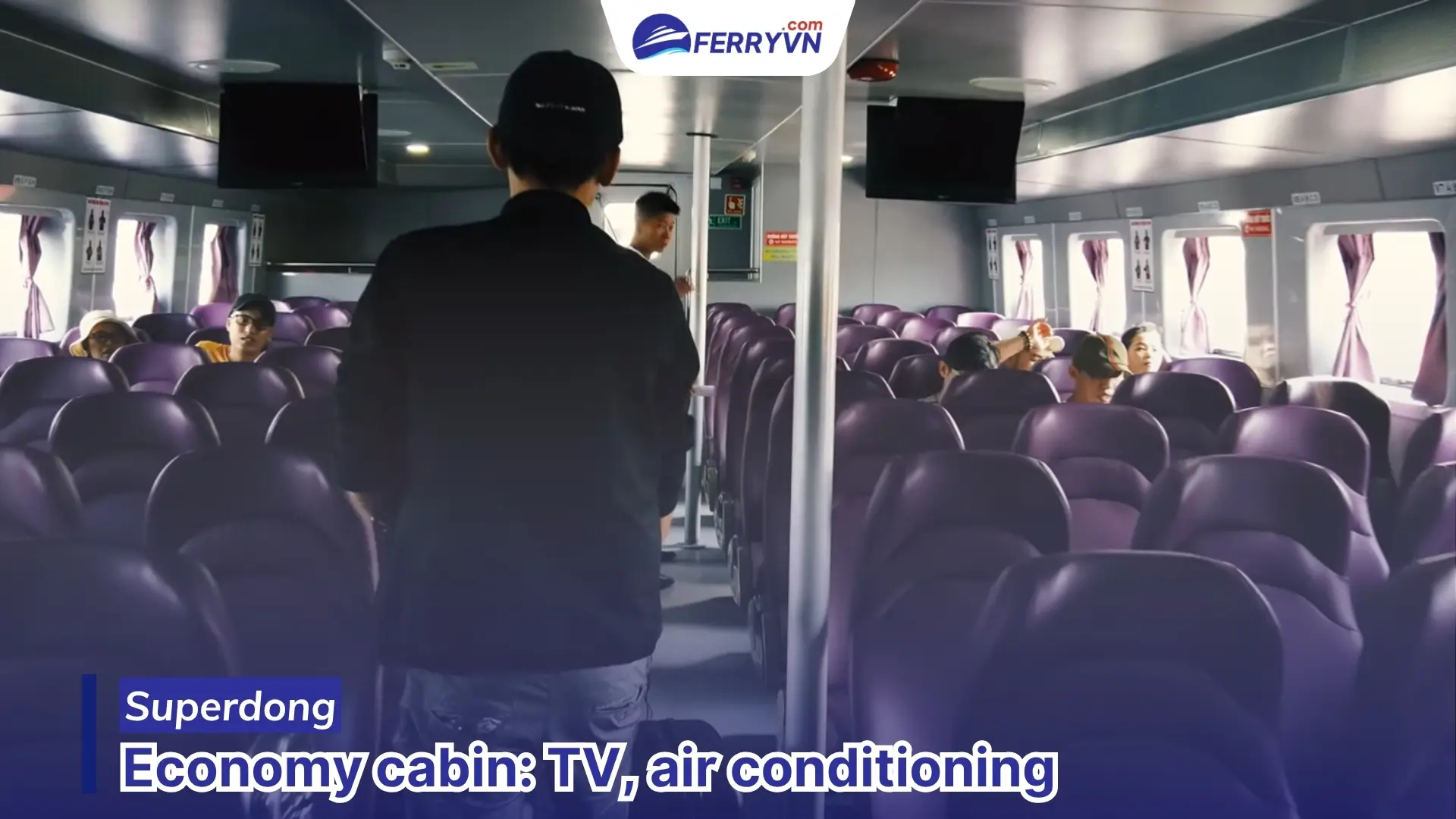 economy cabin with tv and air conditioning