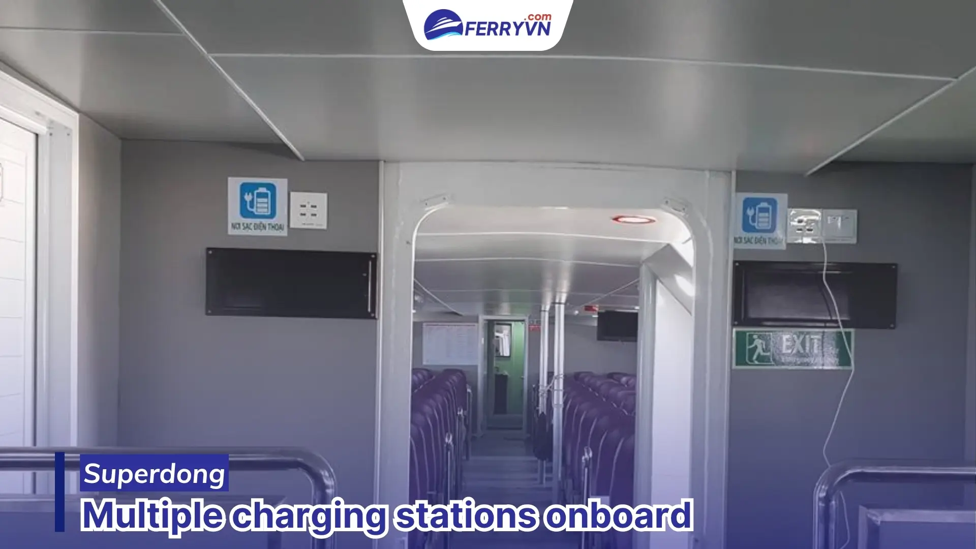 every ferry area has phone charging stations