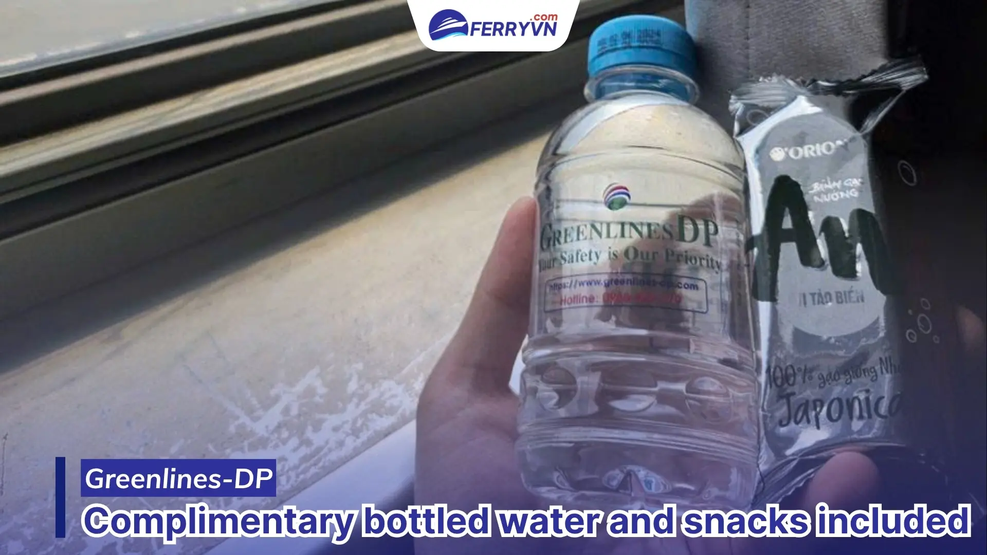 greenlines dp ferry equipped with bottled water for passengers