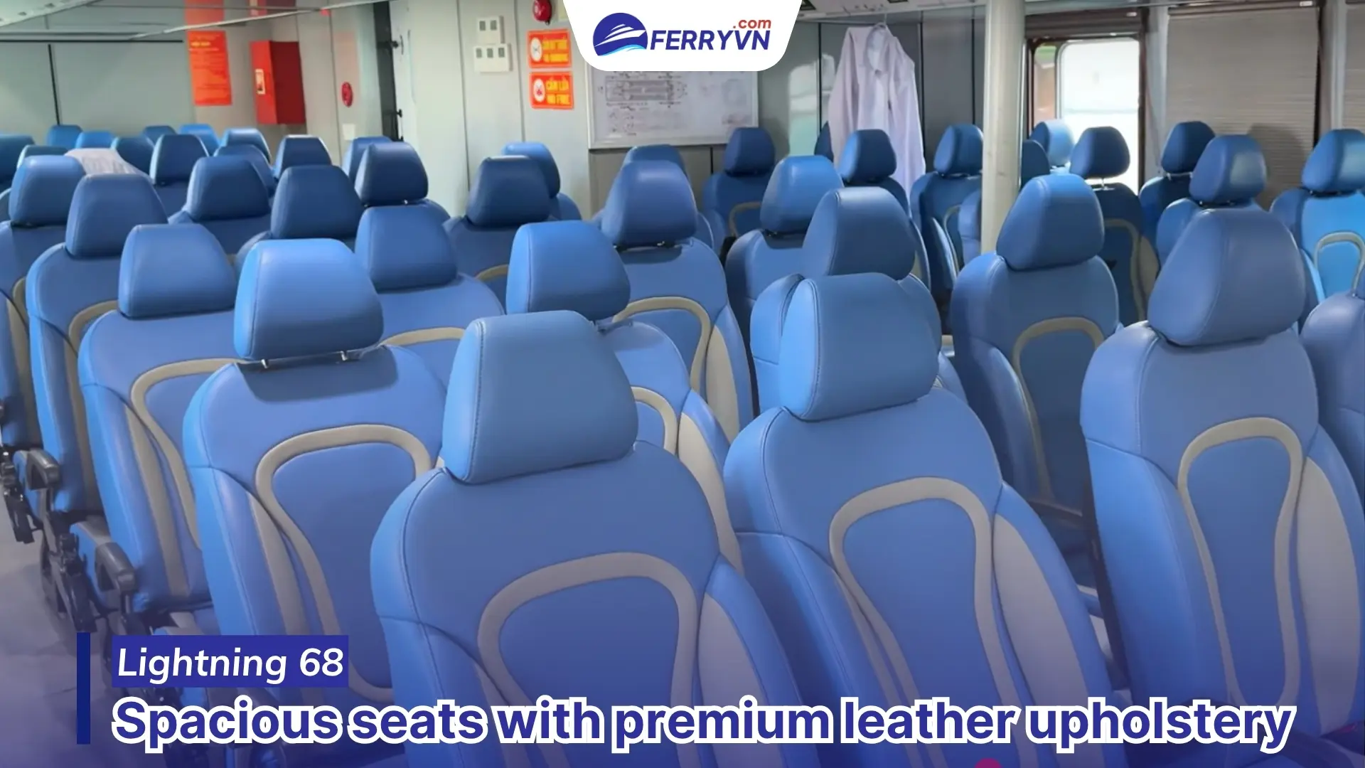 premium leather seat on lightning ferry to hon son