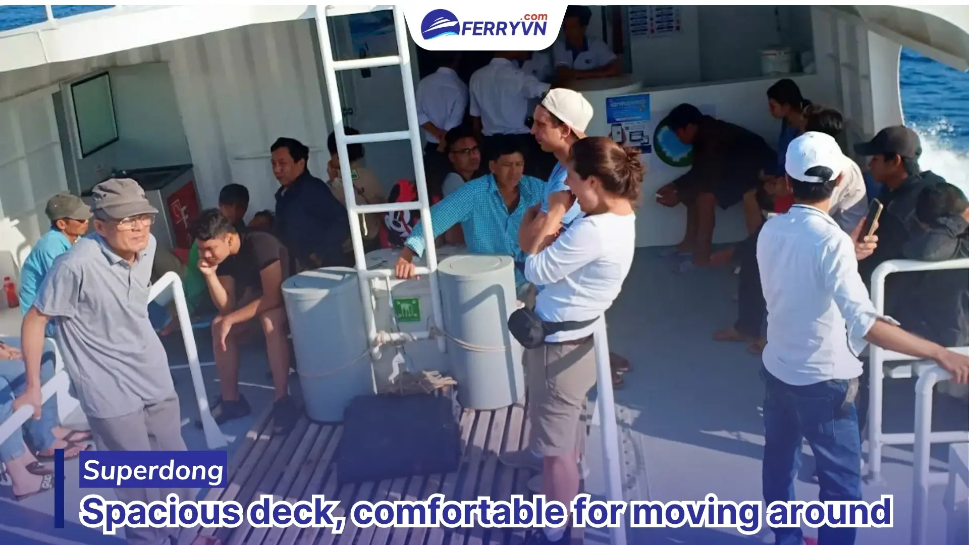 spacious deck on ferry to Hon Tre
