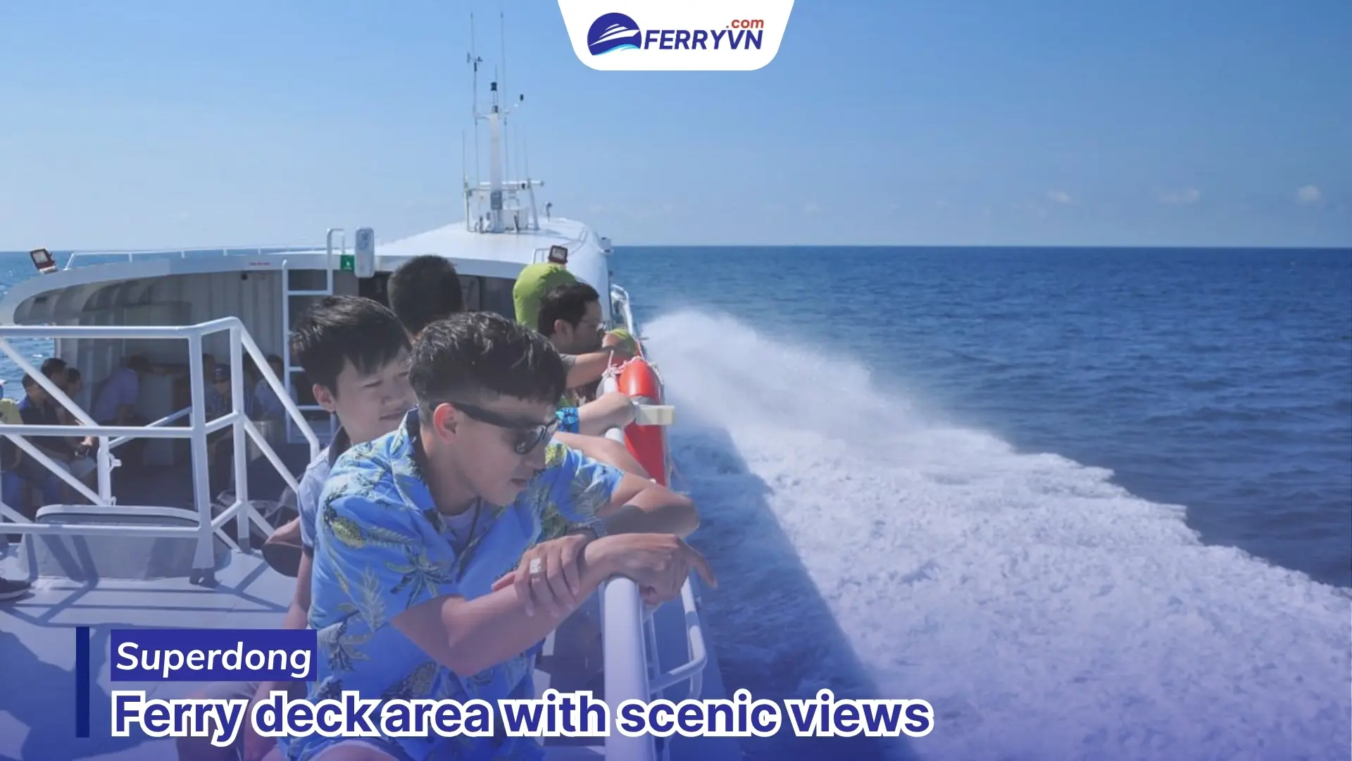 spacious ferry deck area with scenic views